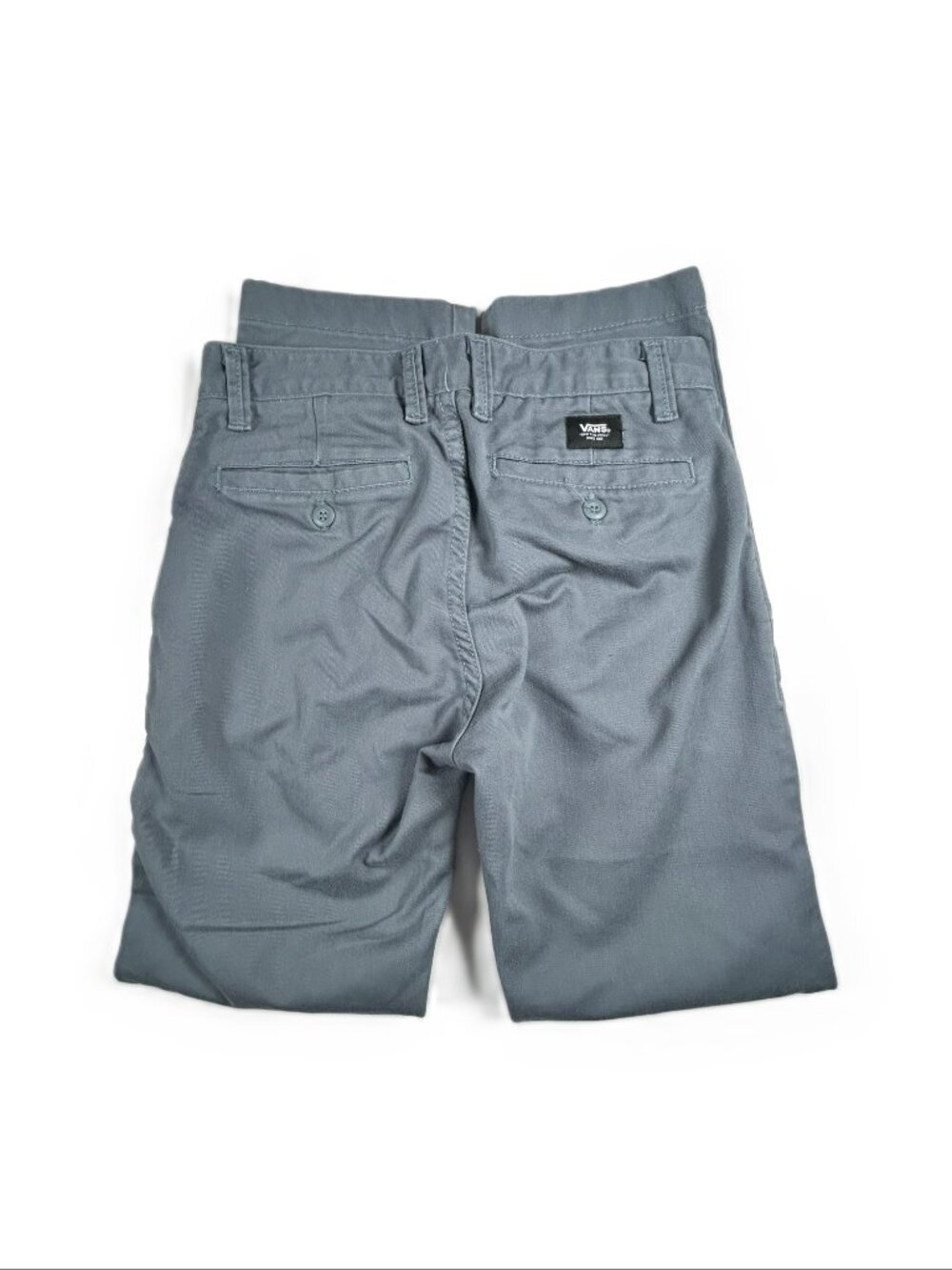 2 Pairs Vans Boys Chinos Blue/Steel Grey Size 27 - Picture 4 of 15